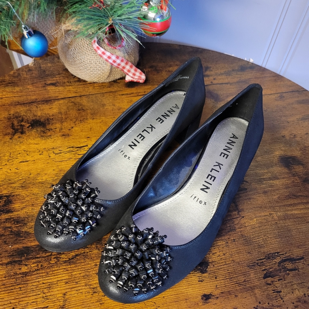 Anne Klein women iflex shoes 8 med beaded toe-black - Picture 5 of 14